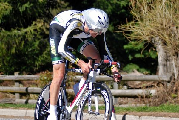 Sam Horgan in action on his way to victory in the time trial at the Oceania Road Cycling Championships 